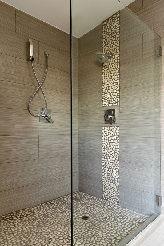 Contemporary Shower with Custom Tile Work